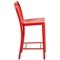 Merrick Lane Santorini Galvanized Steel Indoor/Outdoor Counter Bar Stool With Slatted Back And Powder Coated Finish